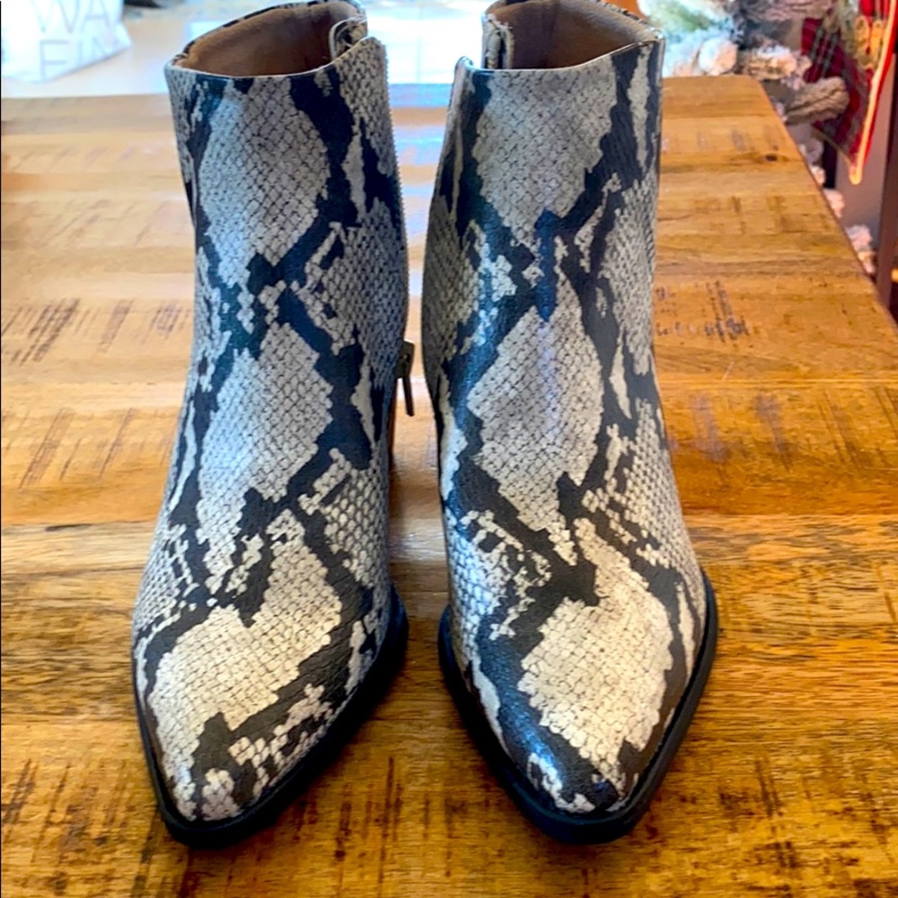 Snakeskin ankle boots